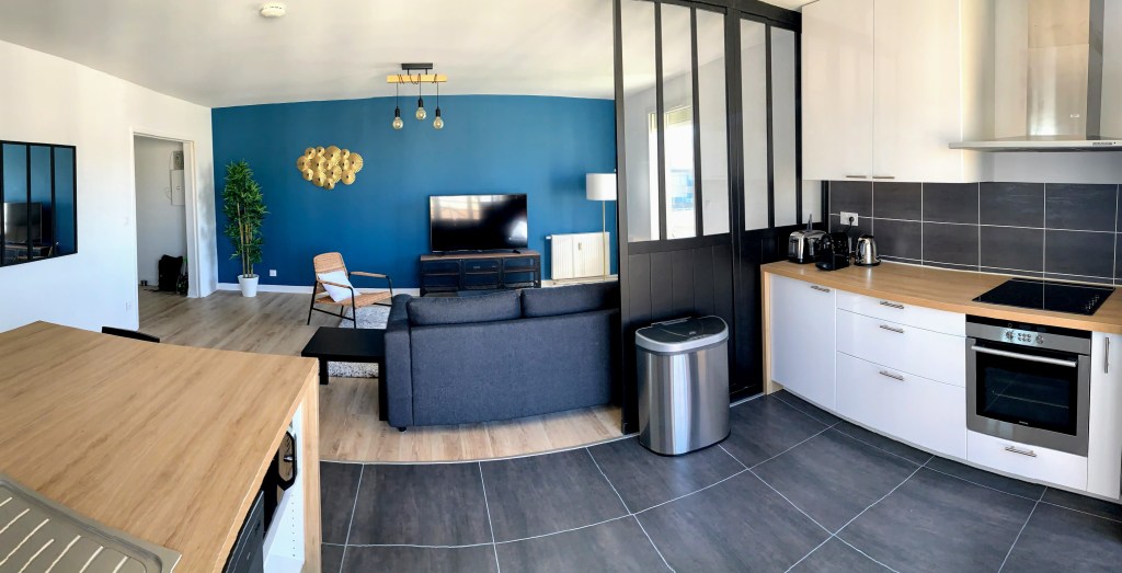 Cuisine ouverte sur le salon